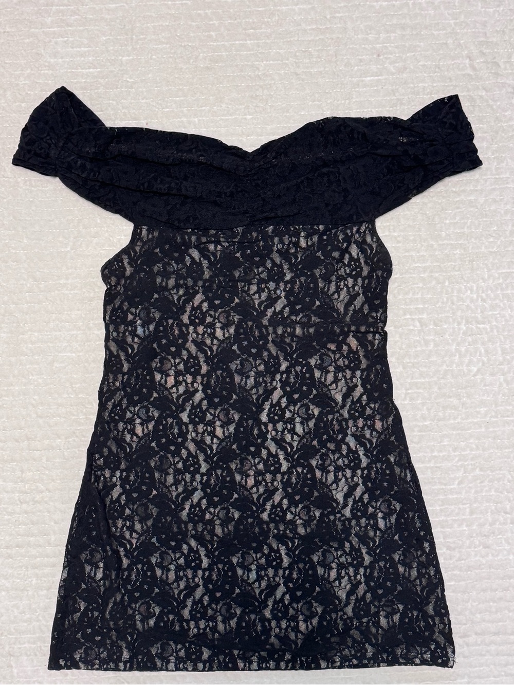Moda International Black Lace Dress~Off the Shoulder